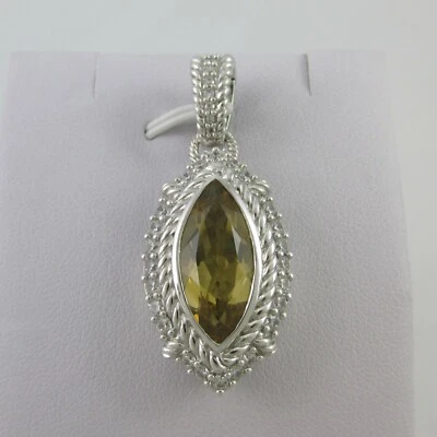 LARGE & BOLD JUDITH RIPKA STERLING SILVER YELLOW TOPAZ & CZ SLIDER PENDANT Foto 1 de 4