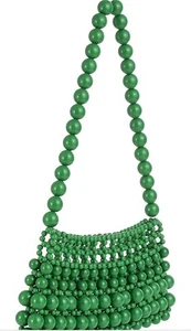 Women Colored Acrylic Beaded Handmade Satchel HandBag for Wedding Evening Party - Picture 1 of 5