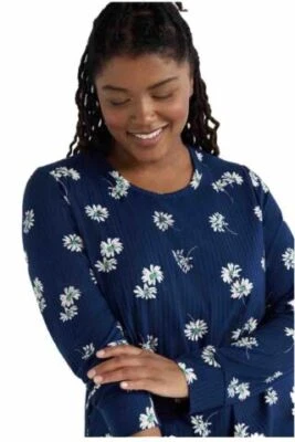 Joyspun Mujer Acanalado Ultra Suave 2 Piezas PJ Set, Tallas S, M, L, XL, 2XL, 3XL Foto 1 de 4