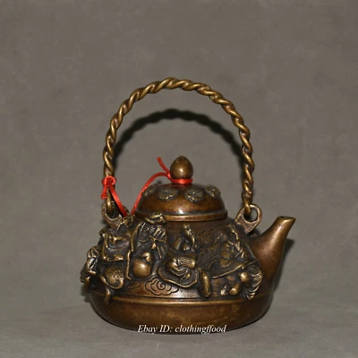 Коллекция чистой меди фиолетовая медь и восемь бессмертных украшений для винного горшка - Изображение 1 из 4