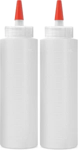 2-Pack Plastic Squeeze Bottles for Sauces - 16Oz Condiment Squeeze Bottles fo... - Picture 1 of 1