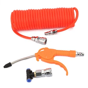ABS Air Blow Gun Dust Blower With 6m Spring Hose 3-Way Quick Connector For Car - Picture 1 of 9