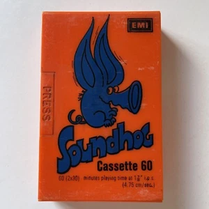 Estuche de cinta de casete Soundhog, vacío, EMI, naranja - Imagen 1 de 6
