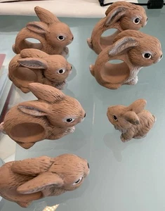 6 Serviettenringe niedliche Hasen 1 Deko Hasen Ostern - Bild 1 von 5