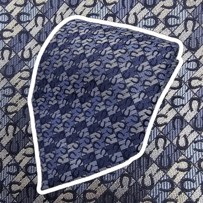 Gravata de seda Gucci azul monograma medalhão crista Itália designer de luxo 59" - Imagem 1 de 4