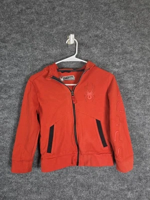 Spyder Sudadera con Capucha Chaqueta Niños Pequeña Roja Cremallera Completa Logo Araña Sudadera 70H64022-62 Foto 1 de 4