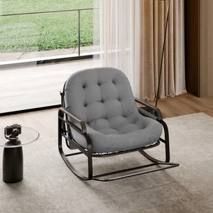 Schaukelsessel mit Rattan Loungesessel drinnen draußen Ei-Schaukelstuhl - Bild 1 von 11