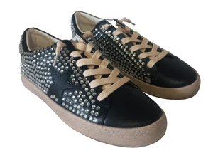 Tenis Mi.iM Joann de cuero negro estrás estrella talla 10 NUEVAS - Imagen 1 de 5