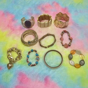 Vintage Costume Jewelry Bracelets Lot of 10 - Picture 1 of 11