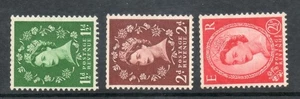 1952 - 54 Sg 517a-519a Tudor Wasserzeichen seitlich kompletter 3er Satz unmontiert postfrisch 2 - Bild 1 von 1