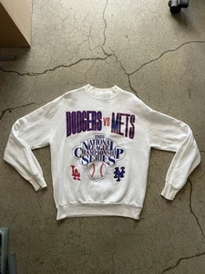 Vintage Los Angeles Dodgers vs NY Mets Baseball Pullover Crewneck Sweatshirt LA - Picture 1 of 3