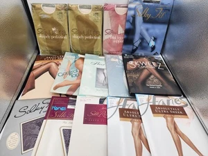 15 Pair Lot NEW Vtg/Mod Pantyhose Assorted Sizes/Styles/Colors Hanes-JCP-Silkies - Picture 1 of 6