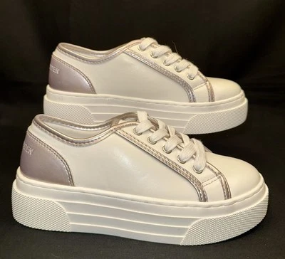 Tênis plataforma Rockaway Steve Madden feminino tamanho 1 novo sem etiquetas branco e rosa. - Imagem 1 de 4