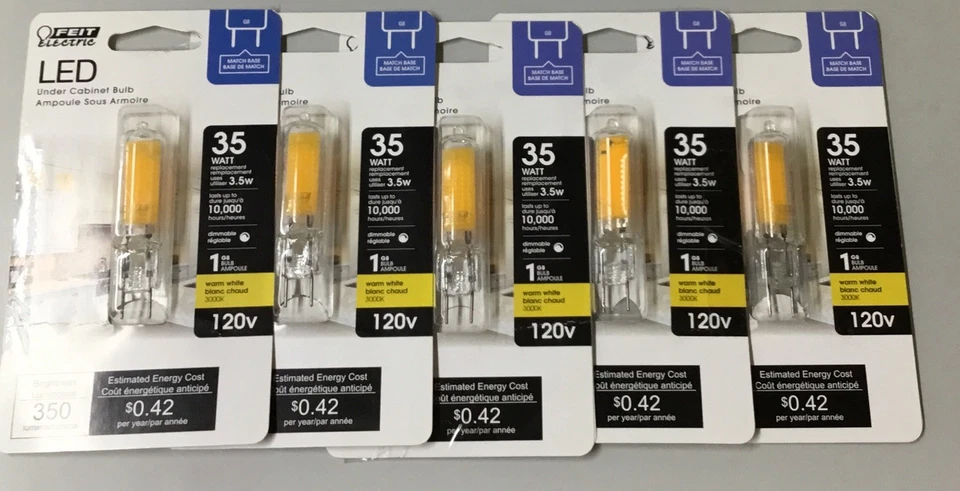 Feit Electric 3000K G8 Decorative LED Light Bulb (5-Pack) BP35G8/830/LED - Image 1 of 1