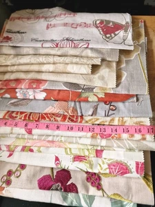 LARGE BUNDLE OF DESIGNER FABRICS job lot sample book pages, swatches #8 remnants - Picture 1 of 16