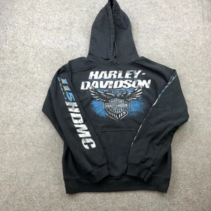 Harley-Davidson Hoodie Boys Small Black 115th Anniversary Triple S Morgantown WV - Picture 1 of 10
