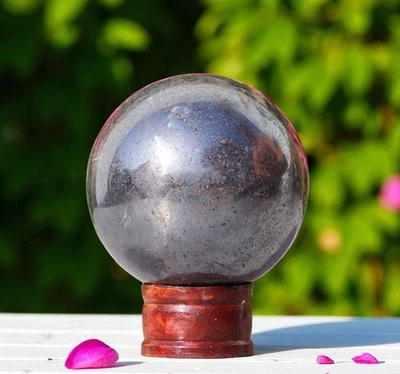 Grande sfera di cristallo curativo sfera di cristallo ematite argento 105... - Immagine 1 di 4