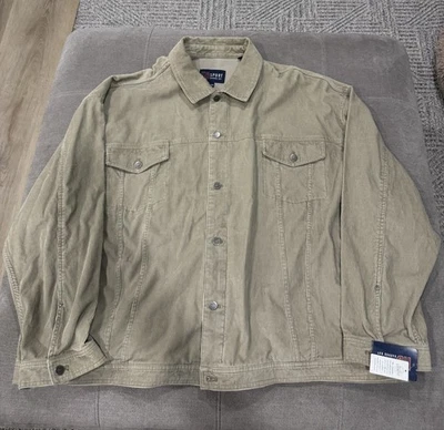 Jaqueta Harbor Bay Masculina 4X Veludo Grande Bege HB Esporte Algodão Nova! - Imagem 1 de 4