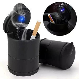Auto Car Ashtray Ash Holder Cigarette Cup with LED Light Lid Portable Detachable - Picture 1 of 5