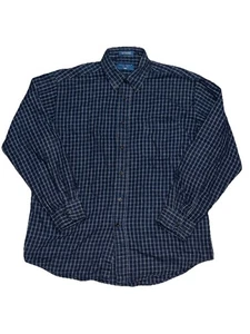 Towncraft Blue Plaid Long Sleeve Flannel Button Down Shirt Men’s Size Medium - Picture 1 of 7