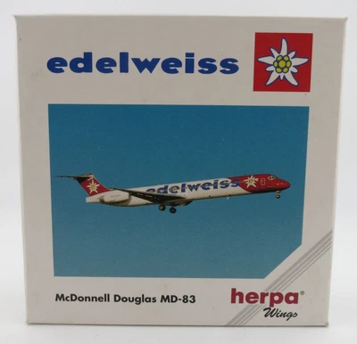 Herpa edelweiss McDonnell Douglas MD-83 Model - 1:500 - 507639 - Image 1 of 4