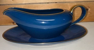 Fitz and Floyd Pavillon Sauciere 293 feines Porzellan Japan blau mit Goldrand - Bild 1 von 15
