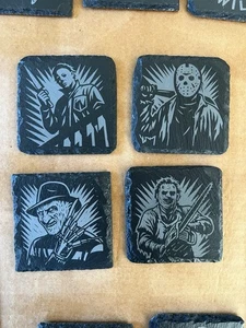 Horror Bösewicht Schiefer Untersetzer - Gravur Schiefer Stein Getränk Untersetzer | - Bild 1 von 7