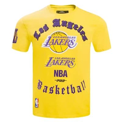 Pro Standard - NBA Los Angeles Lakers Old English Men's Tee - Yellow - Image 1 of 4