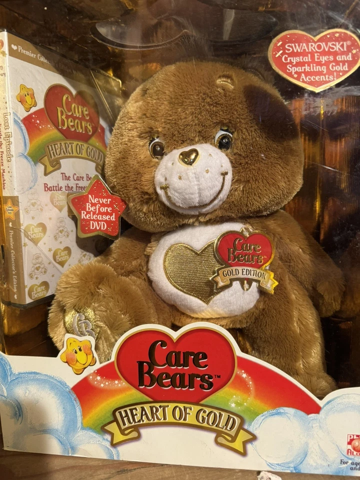 Ursinho carinhoso adição limitada coração de ursos dourados com DVDs urso marrom raro - Imagem 1 de 1