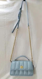 Coach Turnlock 20 Quilted Leather Crossbody Bag C3845 light blue Umhängetasch... - Bild 1 von 12