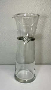 Jarra individual vintage de peltre y vidrio de 10 oz. Jarra para servir agua - Imagen 1 de 4