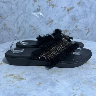 Fitflop Ava Para Mujer Talla 9 Zapatos Negros Tachonados Chanclas Cómodas Moda Sandalias Foto 1 de 4
