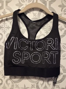 Sujetador deportivo VS Victoria Secret con logotipo brillante en la parte delantera talla Xsmall negro - Imagen 1 de 6