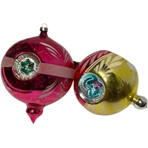 Adornos de árbol de Navidad de gran tamaño vintage años 60 Alemania Occidental sangría pintados 2 - Imagen 1 de 8