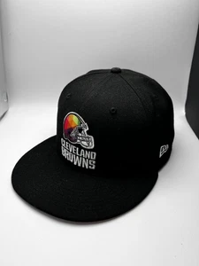 Cleveland Browns Hat Cap Fitted Mens 7 5/8 NFL Football Crucial Catch New Era - Picture 1 of 5