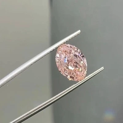 Laboratorio de color rosa natural corte ovalado de 8 quilates - Diamante CVD suelto cultivado certificado VVS1 Foto 1 de 4