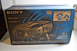 NEW Open Box Sony Boombox CFD-F10 AM/FM Radio Cassette CD Recorder Mega Bass - Picture 1 of 11