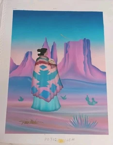 Pintura artística original firmada por Diana Martin mujer suroeste en lienzo 19x15" - Imagen 1 de 4
