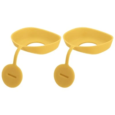 2pcs Silicone Treats Holder with Straw 2.1" x 0.8" Ice Cream Holder Yellow - Изображение 1 из 4
