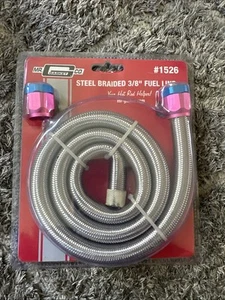 Mr. Gasket 1526 Steel Braided Fuel Line Kit Universal Tube ID3/8 L-3 ft. - Foto 1 di 4