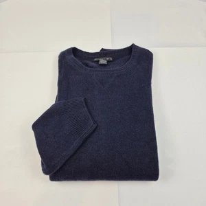 Geoffrey Beene klassischer Strickpullover mit Rundhalsausschnitt XL dunkelblau 60 % Kaschmir neu mit Etikett - Bild 1 von 9