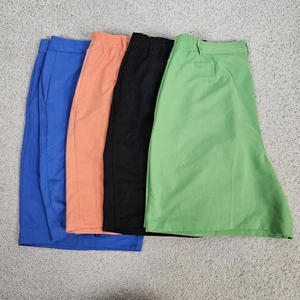 Izod Golfshorts Damen 16er-Set 4 plissiert/flache Vorderseite blau orange schwarz grün - Bild 1 von 14