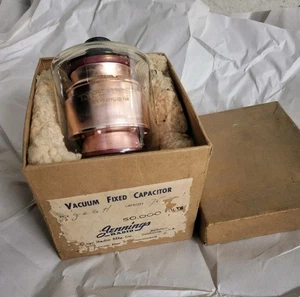 💡JENNINGS 50,000 Volt VACUUM FIXED CAPACITOR 75 IN BOX HAMS RADIO TRANSMITTER - Picture 1 of 10