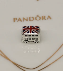 New 100% Genuine Pandora Great Britain Union Jack London Bus Charm ~791049ER - Picture 1 of 6