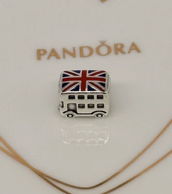 New 100% Genuine Pandora Great Britain Union Jack London Bus Charm ~791049ER - Image 1 of 4