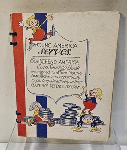 1940's WWII Crayola Crayons Young American Coin Savings Book Defense Program - Bild 1 von 8