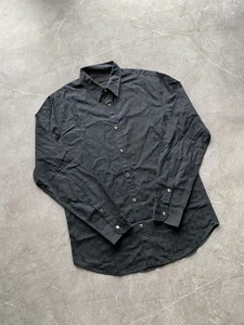 Camisa Alexander McQueen All-over Calavera Logo Patrón Botón Negra Talla M - Imagen 1 de 13