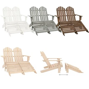 2-Sitzer Adirondack Gartenstuhl mit Fußstütze Sessel Holz Doppelliege Liegestuhl - Bild 1 von 33