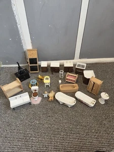 Dolls House Furniture Bundle Wooden And Porcelain Job Lot - Picture 1 of 9
