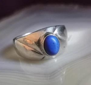 Ring Silber 925 Lapislazuli attraktiv elegant besonders 18 mm 8g massiv - Bild 1 von 6